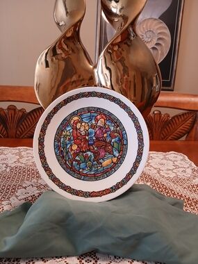 Noel Vitrail-Christmas Plate with Stained-Glass Look